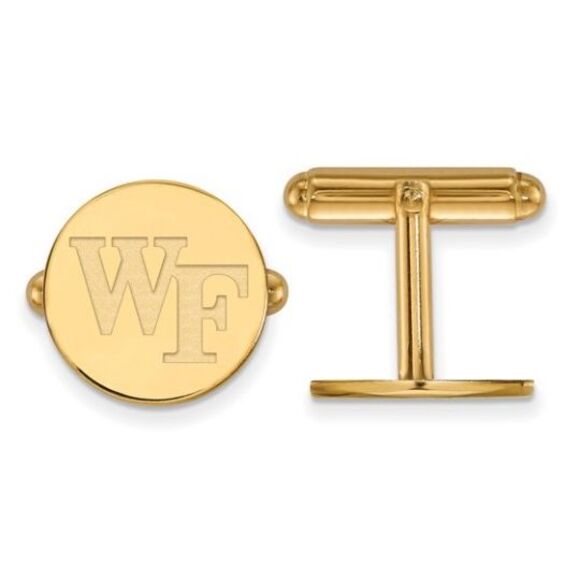 14k Gold Plated Silver Wake Forest University Round Cuff Links